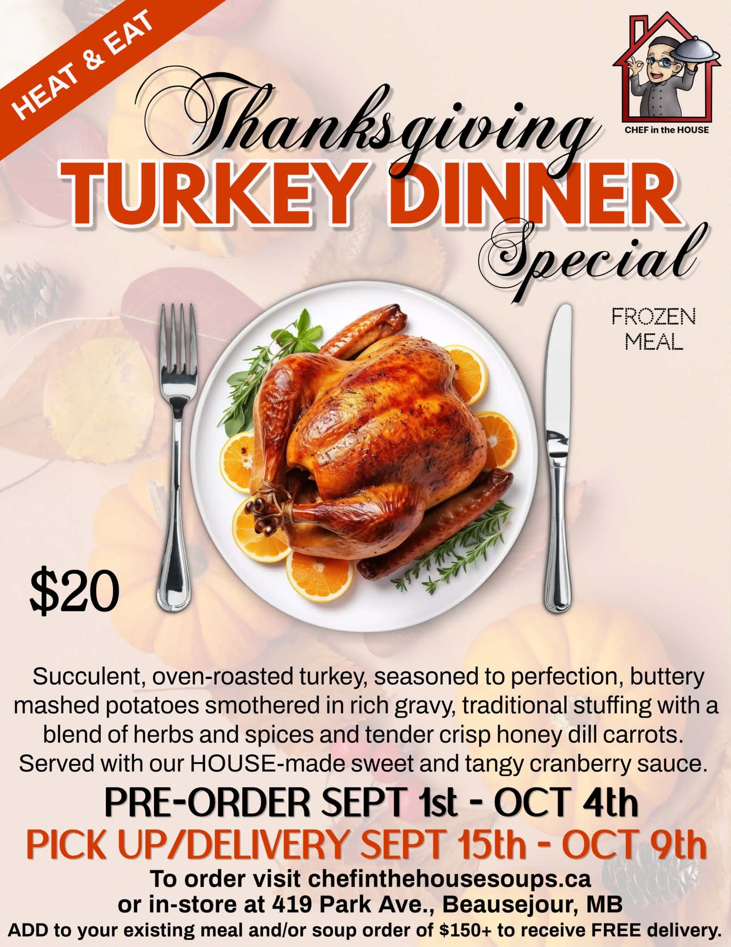 THANKSGIVING TURKEY DINNER PRE-ORDER