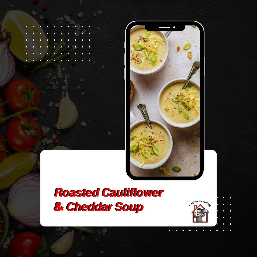 Chef’s Featured Soup - 𝙍𝙤𝙖𝙨𝙩𝙚𝙙 𝘾𝙖𝙪𝙡𝙞𝙛𝙡𝙤𝙬𝙚𝙧 & 𝘾𝙝𝙚𝙙𝙙𝙖𝙧 𝙎𝙤𝙪𝙥